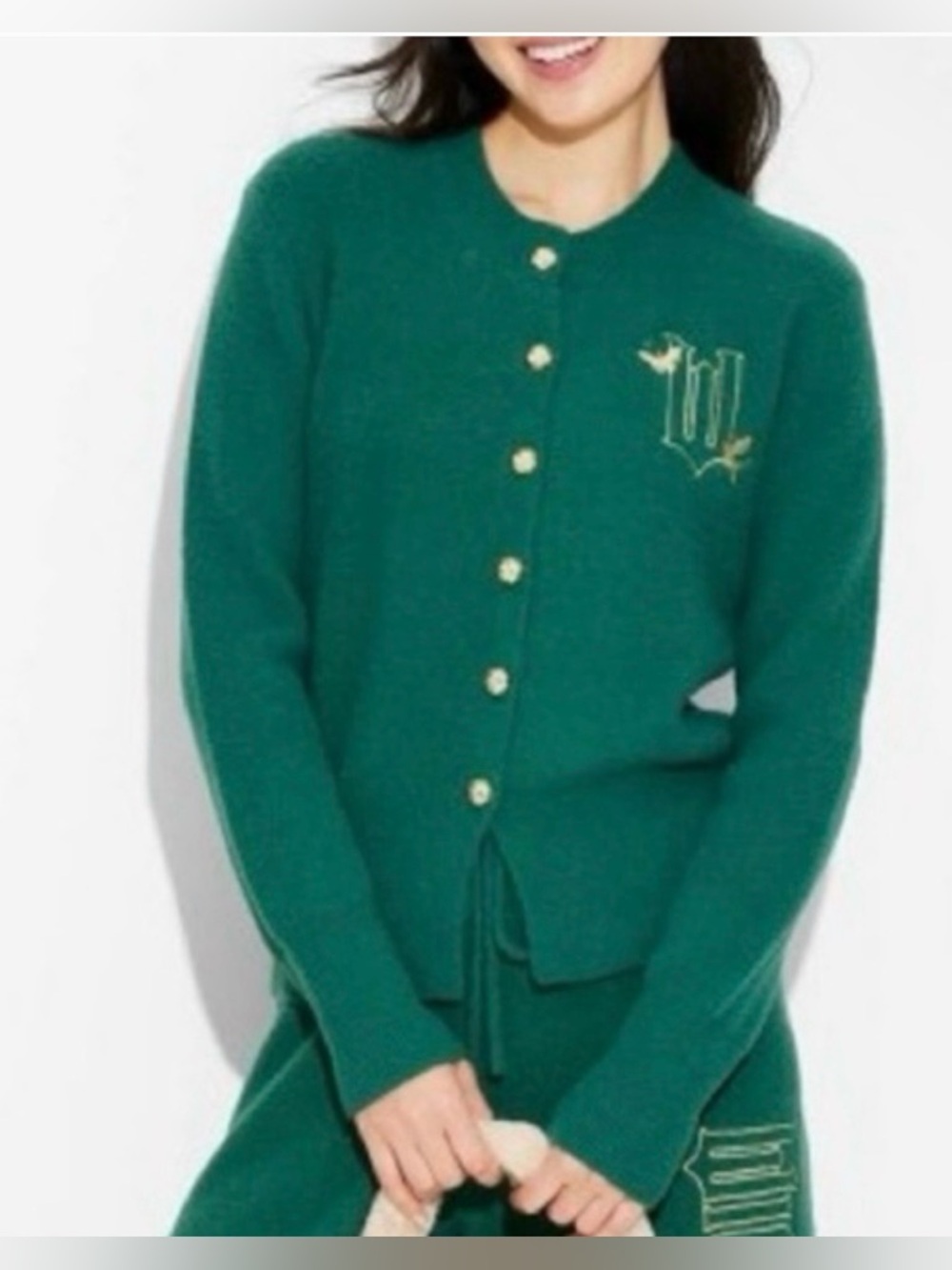 Wicked Paul Tazewell Green Soft Embroidered Wizard Of Oz Elphaba Cardigan Size M